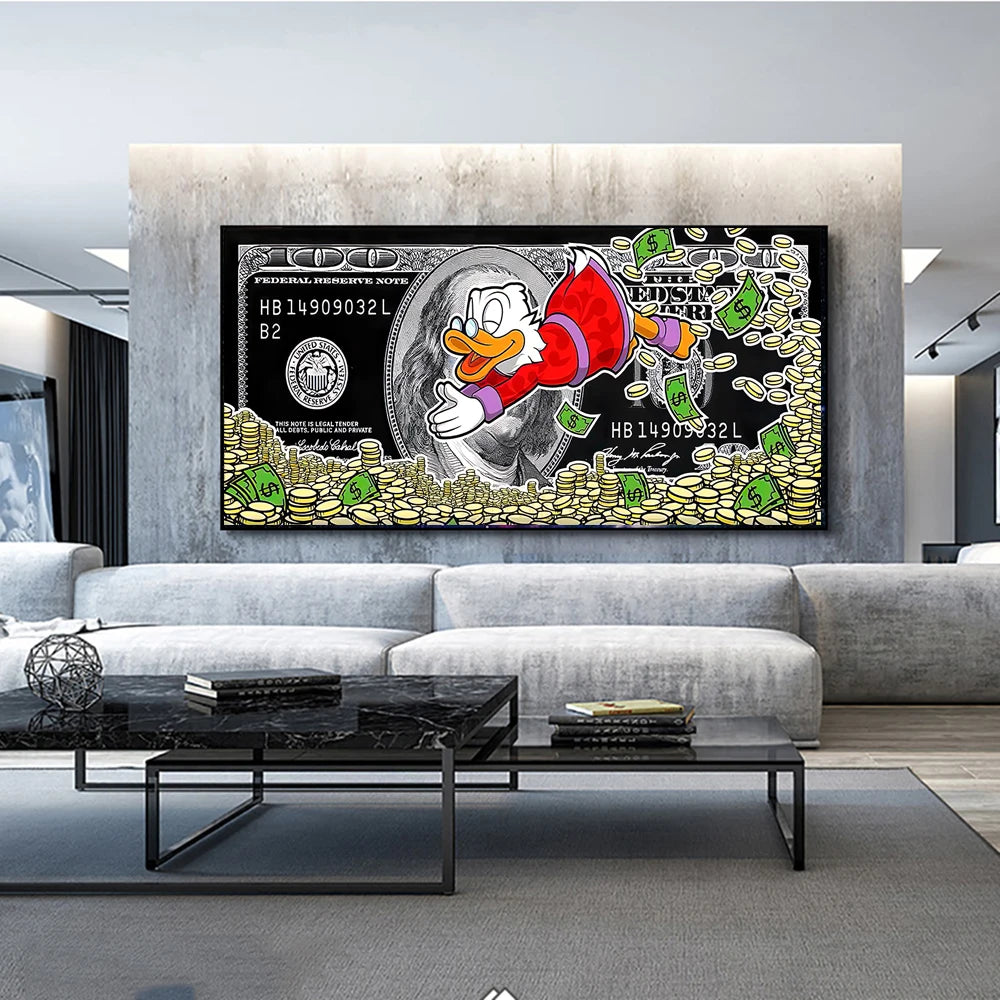 Donald Duck & Dollars: Modern Money Art for Home Decor