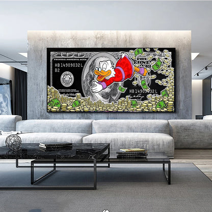 Donald Duck & Dollars: Modern Money Art for Home Decor