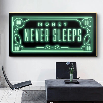 Money Never Sleeps: Inspiring Abstract Canvas Art for Home Decor