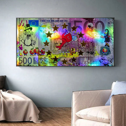 Donald Duck Gold Money Sea: Disney Canvas Wall Art for Home Decor
