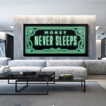 Money Never Sleeps: Inspiring Abstract Canvas Art for Home Decor