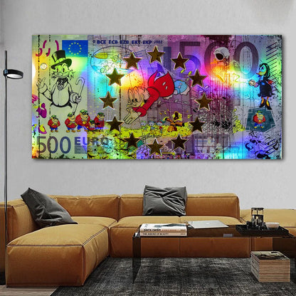 Donald Duck Gold Money Sea: Disney Canvas Wall Art for Home Decor
