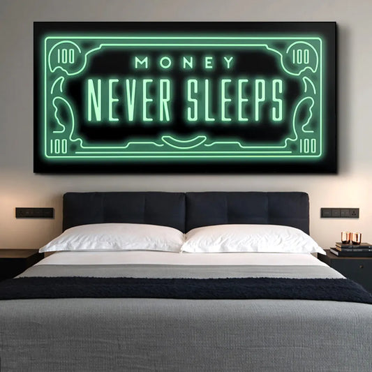 Money Never Sleeps: Inspiring Abstract Canvas Art for Home Decor