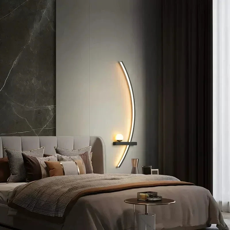 LED Wall Lamp Scandinavian Art Bedroom Bedside Wall Lamp Living Room Study Background Wall Bathroom Mirror Front Lighting