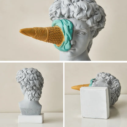 Nordic Style Figure Ornament Ice Cream David Figurine Office Bookshelf Desktop Art Statue Ornaments Home Decoration Accessories