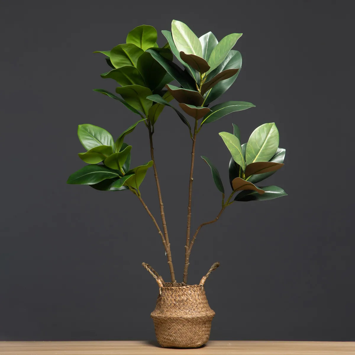 105cm 2 Forks Large Artificial Plants Fake Magnolia Tree Branch Plastic Rubber Leaves Tall Green Landscape For Home Garden Decor