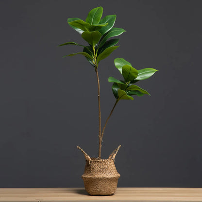 105cm 2 Forks Large Artificial Plants Fake Magnolia Tree Branch Plastic Rubber Leaves Tall Green Landscape For Home Garden Decor