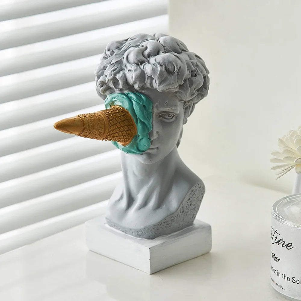 Nordic Style Figure Ornament Ice Cream David Figurine Office Bookshelf Desktop Art Statue Ornaments Home Decoration Accessories
