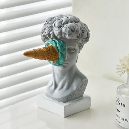 Nordic Style Figure Ornament Ice Cream David Figurine Office Bookshelf Desktop Art Statue Ornaments Home Decoration Accessories