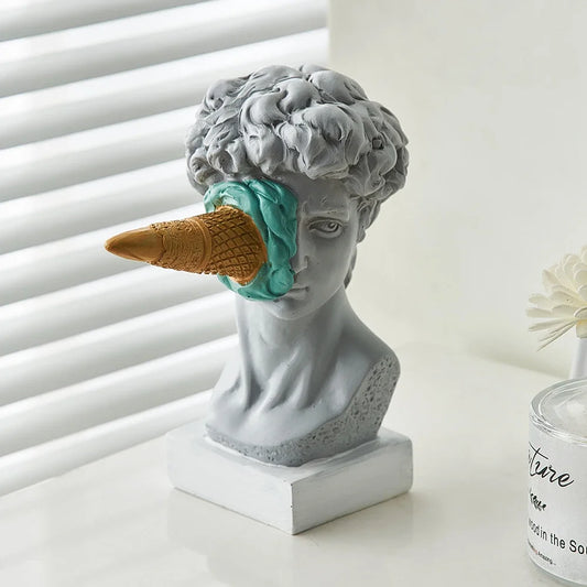 Nordic Style Figure Ornament Ice Cream David Figurine Office Bookshelf Desktop Art Statue Ornaments Home Decoration Accessories