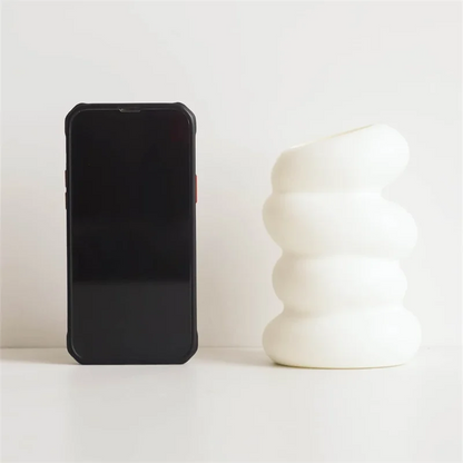 Nordic Spiral Vase: White Plastic Flower Arrangement for Home Decor