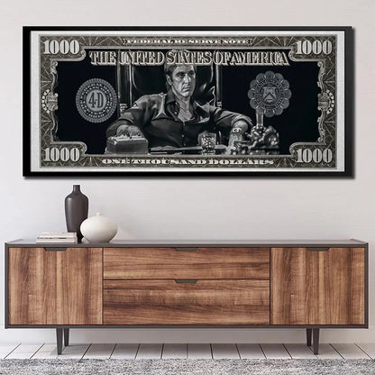 Scarface Tony Montana Dollar Art: Canvas Print for Home Decor