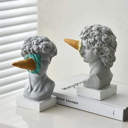 Nordic Style Figure Ornament Ice Cream David Figurine Office Bookshelf Desktop Art Statue Ornaments Home Decoration Accessories