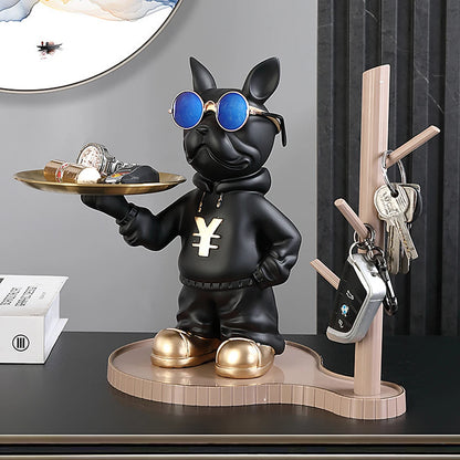 Resin Dog Statue Room Decor,French Bulldog Figurine,Modern Aesthetic Desk Decoration Storage Tray,Home Interior Decoration Items