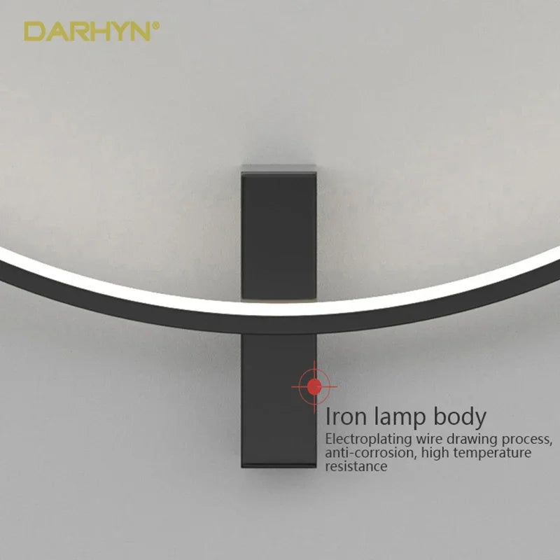 Modern Simple Ring Round LED Wall Lamp Home Designer Decor Circle Nordic Lustres Living Room Bedroom Holiday Sconce Lighting