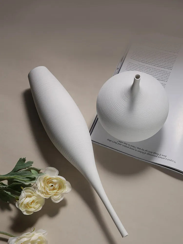 Zen Vase Art: Minimalist Handmade Ceramic in Black & White for Home Decor