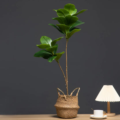 105cm 2 Forks Large Artificial Plants Fake Magnolia Tree Branch Plastic Rubber Leaves Tall Green Landscape For Home Garden Decor
